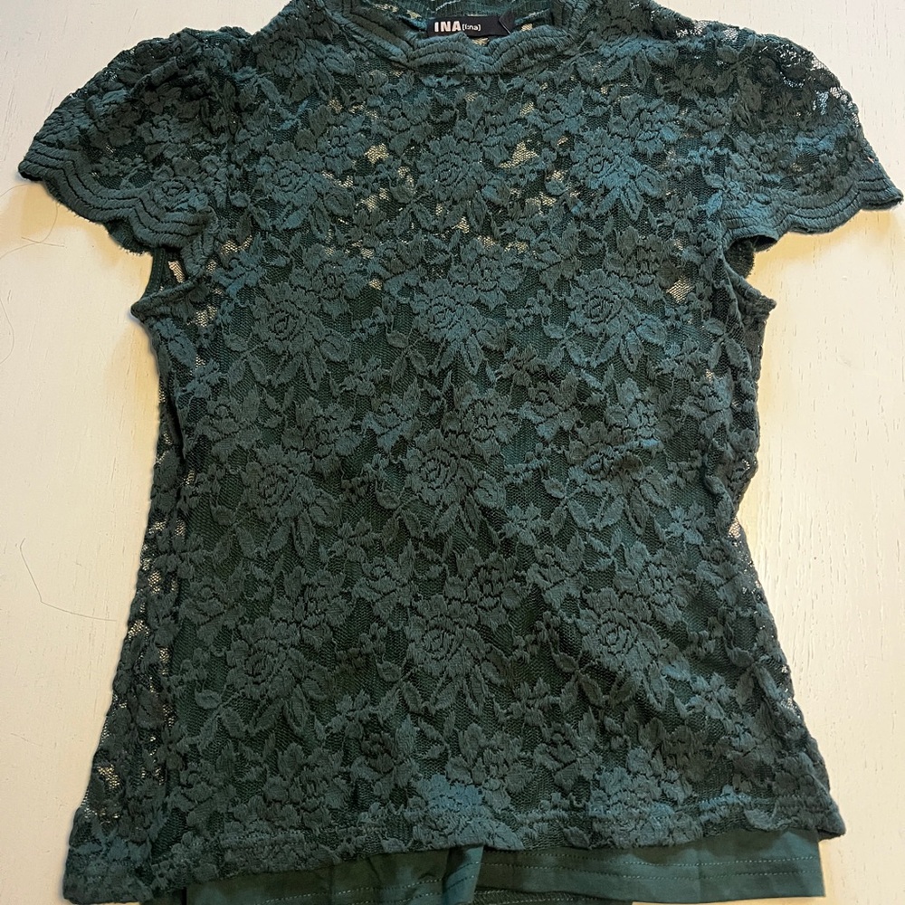 INA Women's Green Lace Top